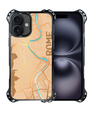 Etui do iPhone 16 Plus IBIZU DropGuard Ultra z MagSafe, mapy świata, Rome
