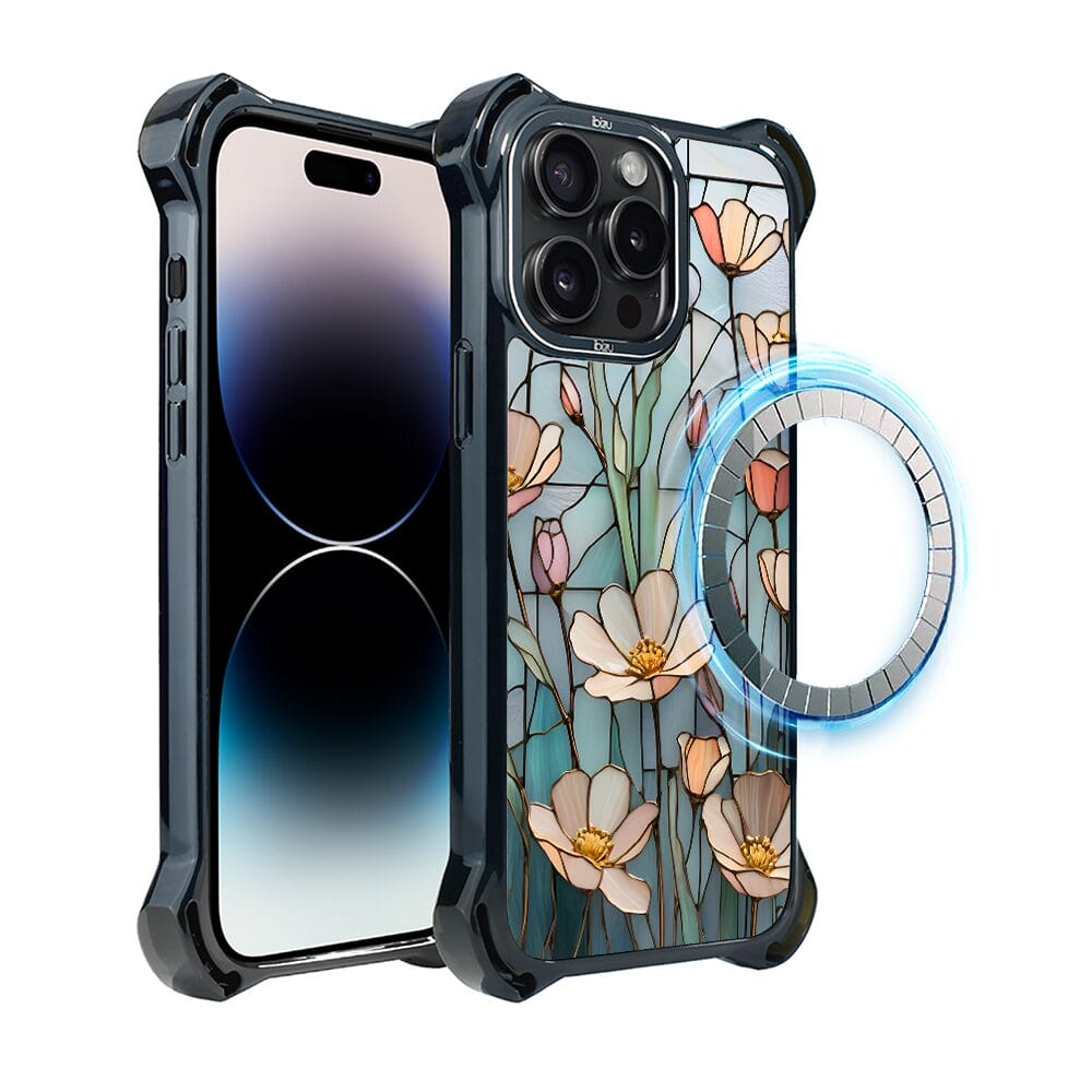 Etui do iPhone 14 Pro IBIZU DropGuard Ultra z MagSafe, Barwy Szkła, Szept kwiatów polnych