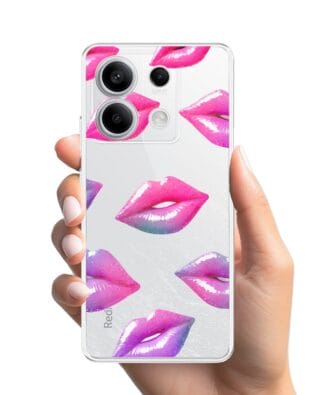 Etui do Xiaomi Redmi Note 13 Pro 5G przeźroczyste, silikonowe Flexi, hologramowe usta
