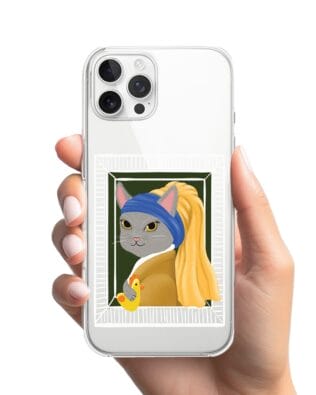 Etui do iPhone 12 Pro przeźroczyste, silikonowe Flexi, kotek z kurczakiem