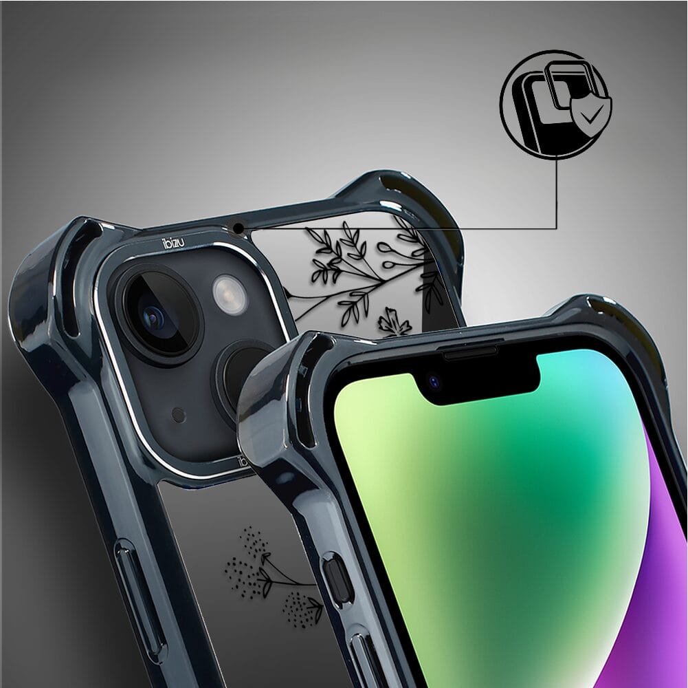 Etui do iPhone 14 IBIZU DropGuard Ultra z MagSafe, Midnight, Dotyk kwiatów - obrazek 3