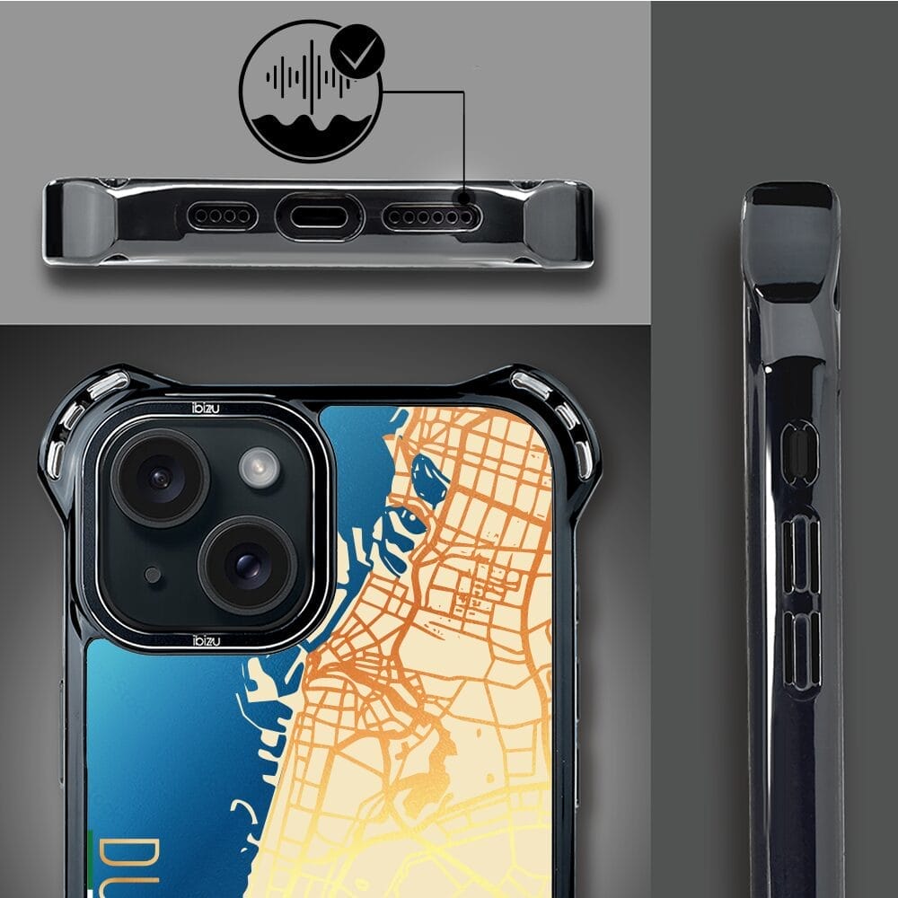 Etui do iPhone 15 IBIZU DropGuard Ultra z MagSafe, mapy świata, Dubai - obrazek 6