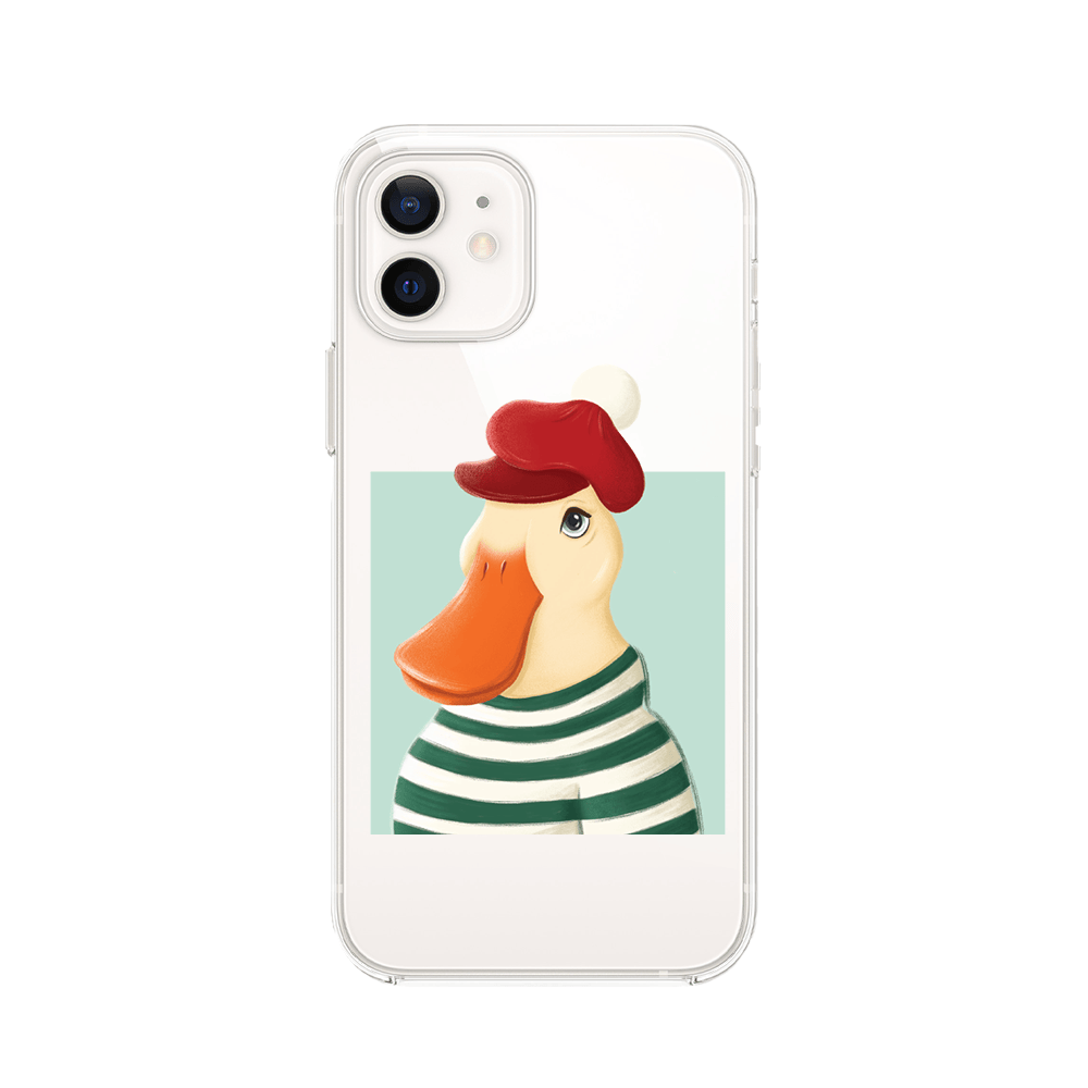 Etui do iPhone 12 przeźroczyste, silikonowe Flexi, kaczuszka