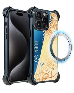 Etui do iPhone 15 Pro Max IBIZU DropGuard Ultra z MagSafe, Mapy Świata, Dubai