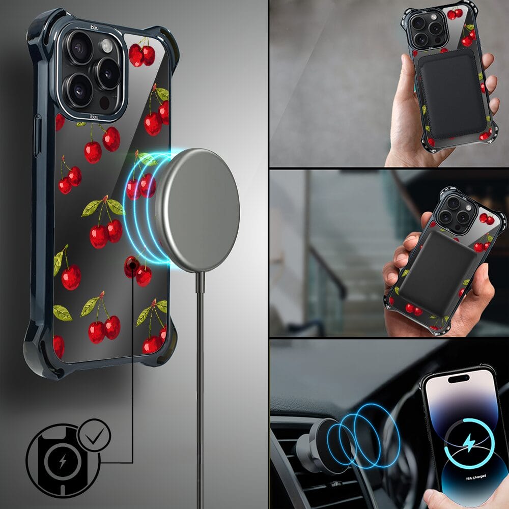 Etui do iPhone 14 Pro IBIZU DropGuard Ultra z MagSafe, Midnight, Wiśniowa noc - obrazek 8