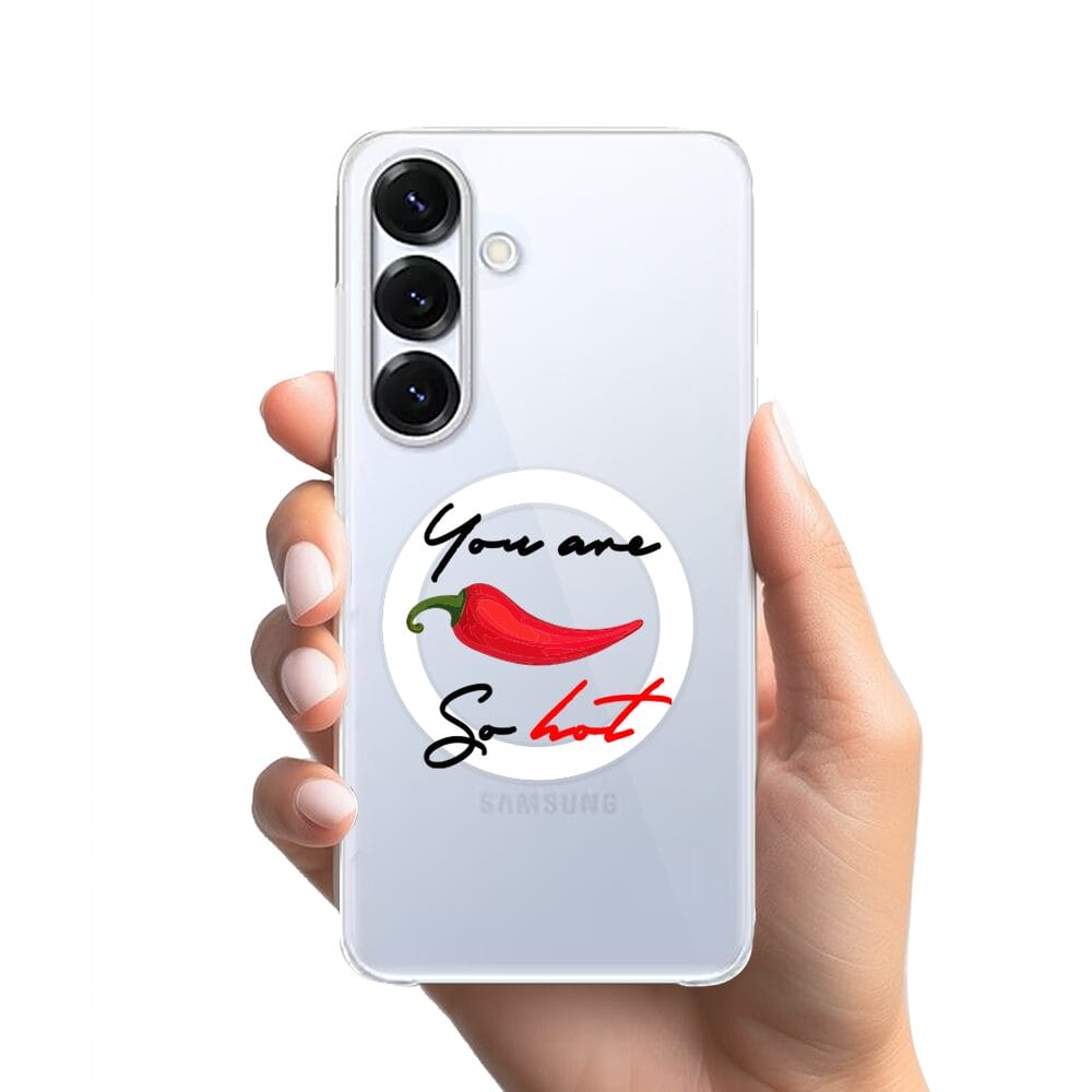 Etui do Samsung Galaxy S25 Plus z MagSafe przeźroczyste, silikonowe Flexi, papryczka chilli - obrazek 2