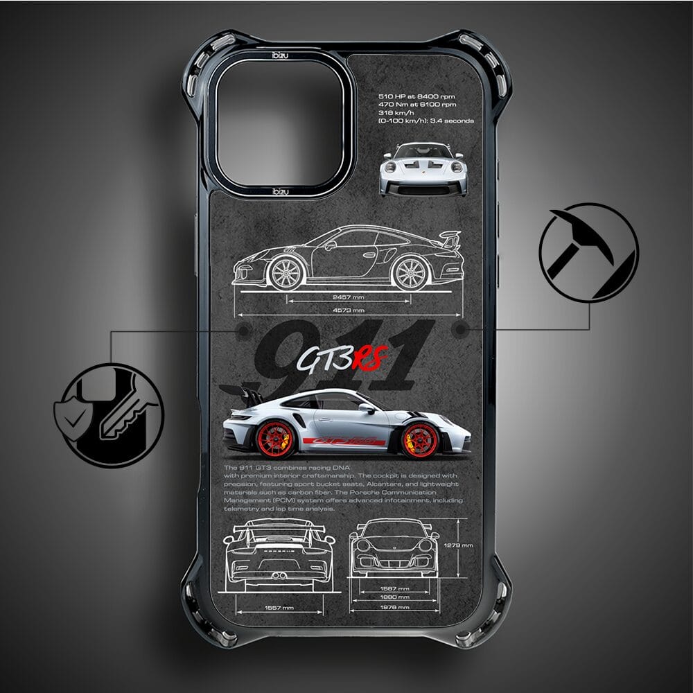 Etui do iPhone 14 IBIZU DropGuard Ultra z MagSafe, TechDrive, 911 GT3 RS - obrazek 7