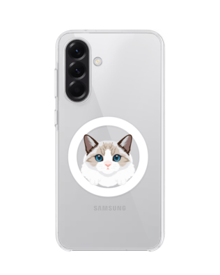 Etui do Samsung Galaxy A56 5G z MagSafe przeźroczyste, silikonowe Flexi, kot birmański