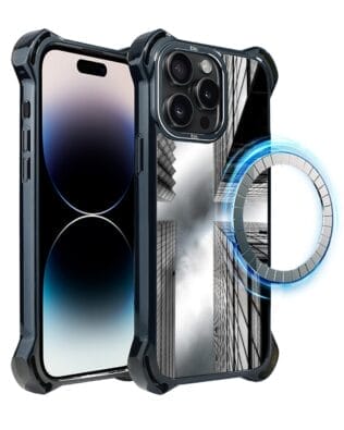 Etui do iPhone 14 Pro Max IBIZU DropGuard Ultra z MagSafe, Noir City, Drapacze Chmur