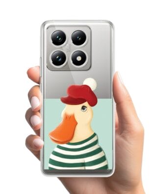 Etui do Xiaomi 14T Pro przeźroczyste, silikonowe Flexi, kaczuszka