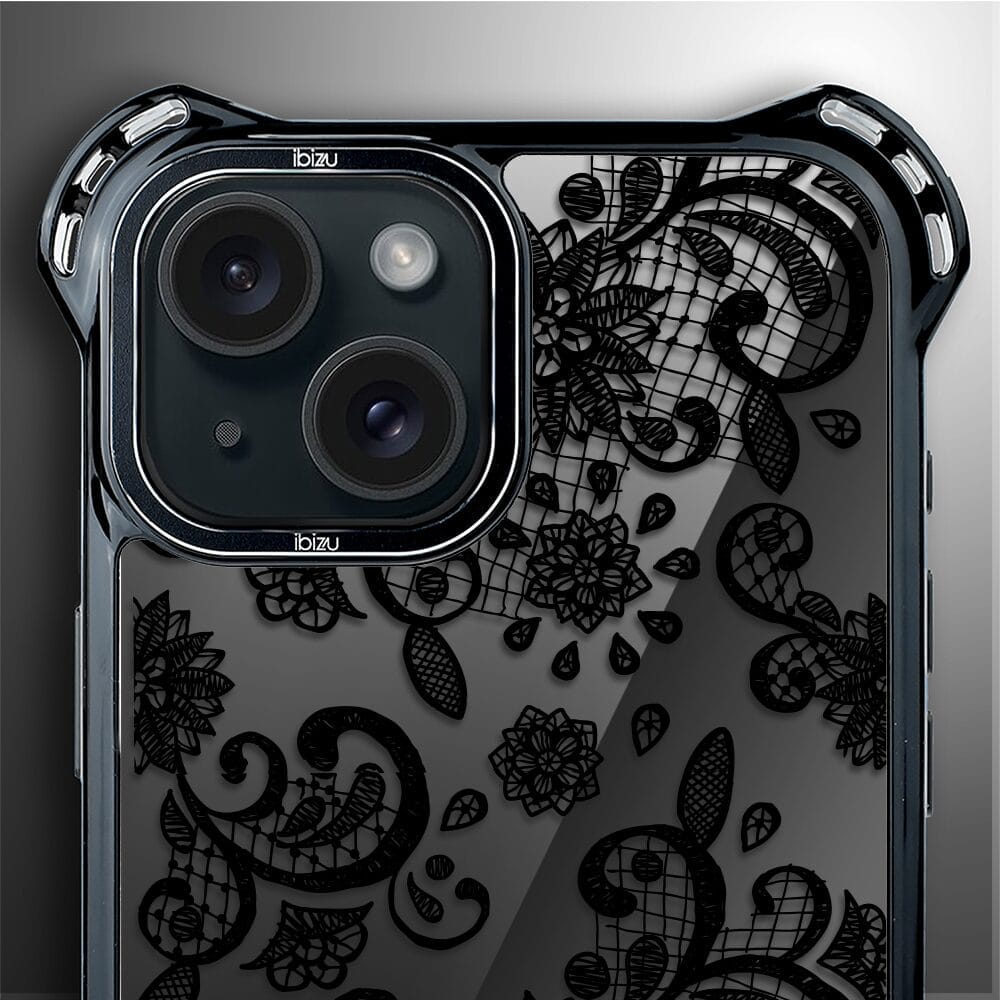 Etui do iPhone 15 IBIZU DropGuard Ultra z MagSafe, Midnight, Koronkowa czerń - obrazek 5