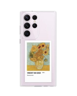 Etui do Samsung Galaxy S23 Ultra przeźroczyste, silikonowe Flexi, słoneczniki Van Gogh