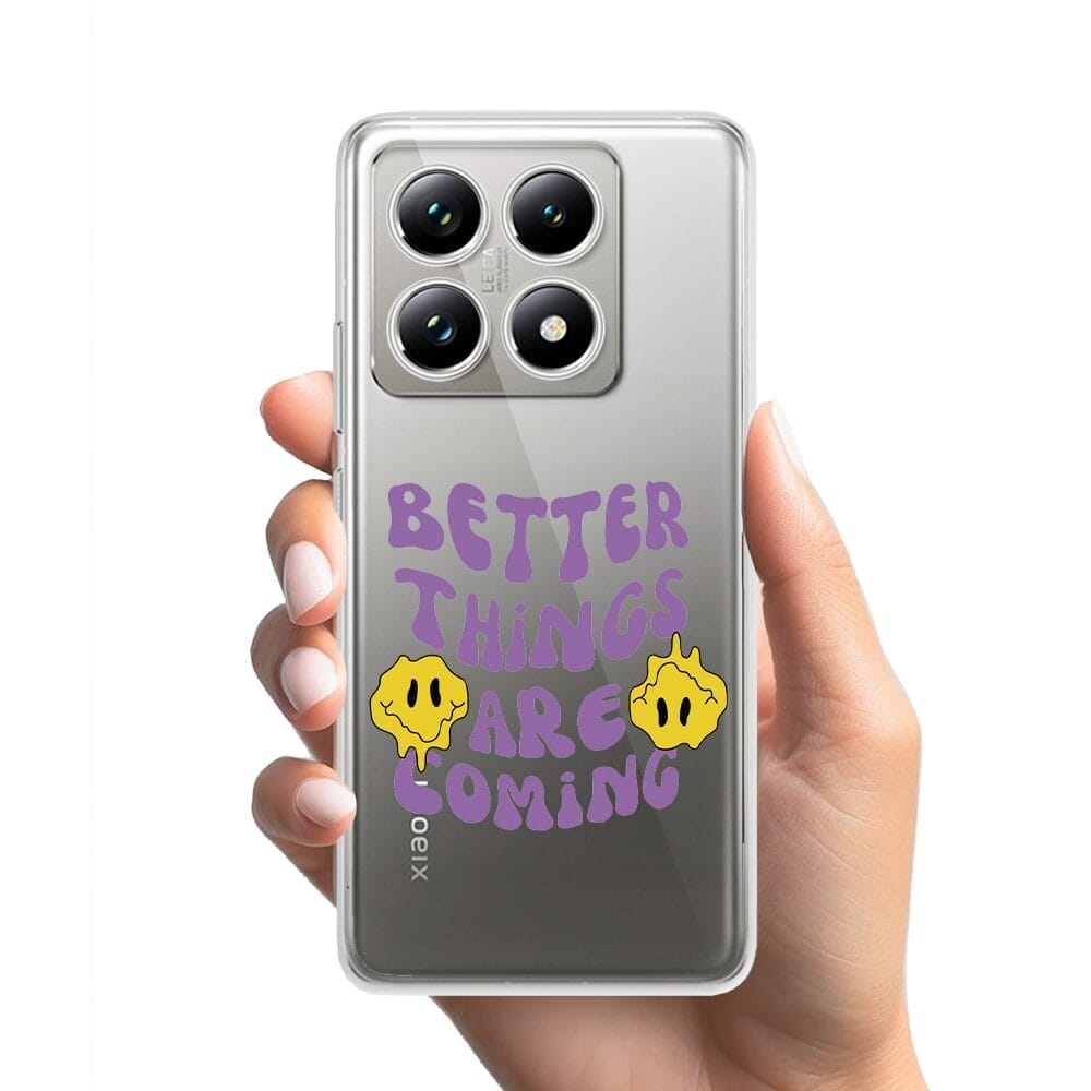 Etui do Xiaomi 14T przeźroczyste, silikonowe Flexi, Better Things Are Coming - obrazek 2
