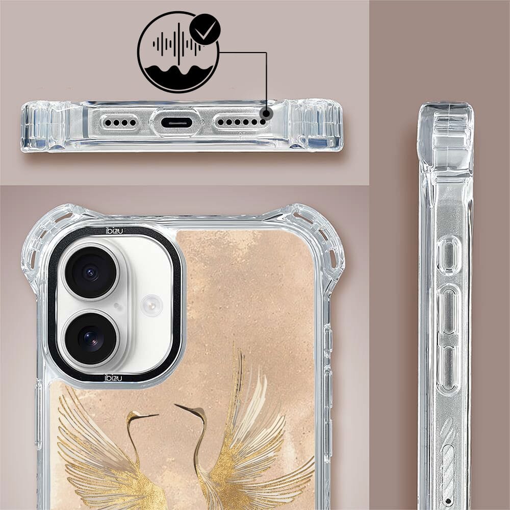 Etui iPhone 16 Plus IBIZU DropGuard Ultra z MagSafe, Boho, Złote żurawie - obrazek 6