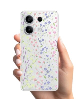 Etui do Xiaomi Redmi Note 13 Pro 5G przeźroczyste, silikonowe Flexi, kwiaty polne