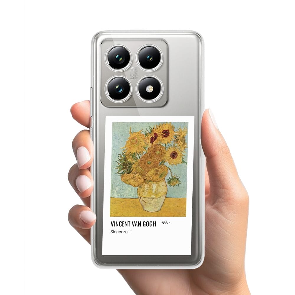 Etui do Xiaomi 14T przeźroczyste, silikonowe Flexi, słoneczniki - obrazek 2