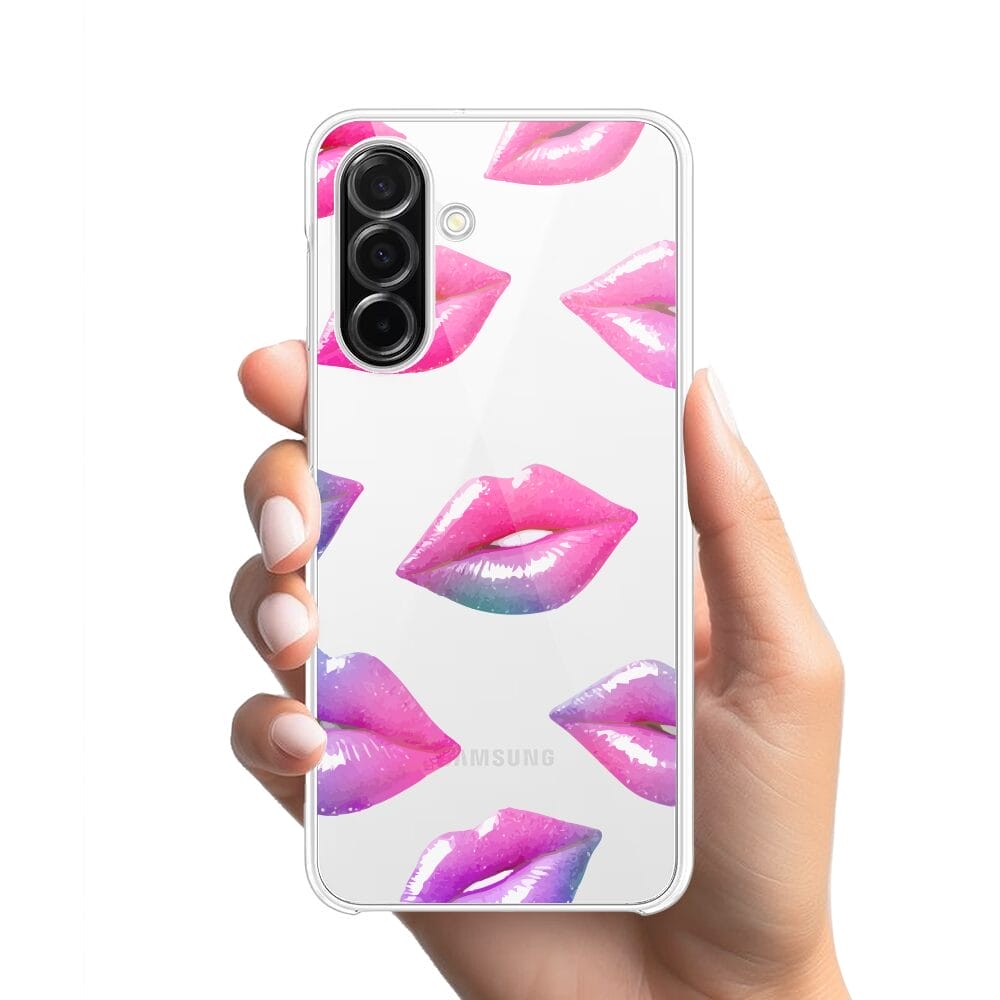 Etui do Samsung Galaxy A26 5G przeźroczyste, silikonowe Flexi, hologramowe usta - obrazek 2