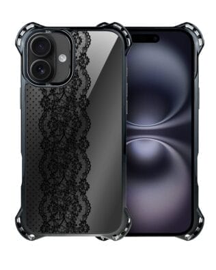 Etui do iPhone 16 Plus IBIZU DropGuard Ultra z MagSafe, Midnight, Ornamentowa koronka