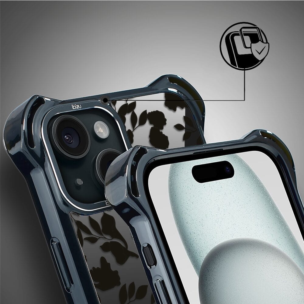 Etui do iPhone 15 IBIZU DropGuard Ultra z MagSafe, Midnight, Cienie liści - obrazek 3