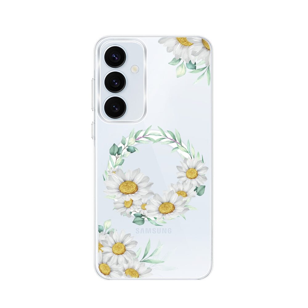 Etui do Samsung Galaxy A55 5G z MagSafe przeźroczyste, silikonowe Flexi, wianek stokrotek