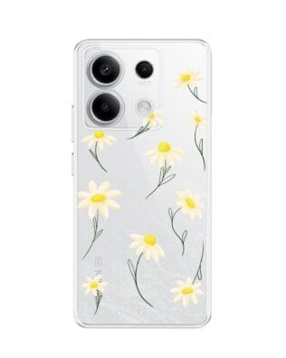 Etui do Xiaomi Redmi Note 13 Pro 5G przeźroczyste, silikonowe Flexi, stokrotki