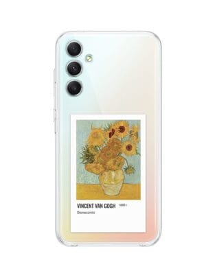 Etui do Samsung Galaxy A34 5G przeźroczyste, silikonowe Flexi, słoneczniki Van Gogh