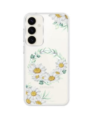 Etui do Samsung Galaxy S23 FE 5G z MagSafe przeźroczyste, silikonowe Flexi, wianek stokrotek