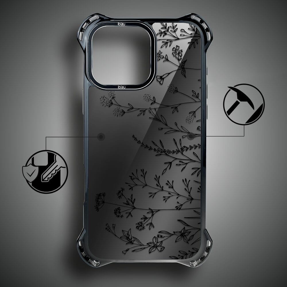 Etui do iPhone 14 Pro IBIZU DropGuard Ultra z MagSafe, Midnight, Dotyk kwiatów - obrazek 7