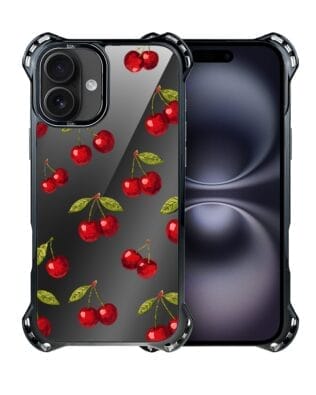 Etui do iPhone 16 IBIZU DropGuard Ultra z MagSafe, Midnight, Wiśniowa noc