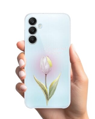 Etui do Samsung Galaxy M35 5G przeźroczyste, silikonowe Flexi, kwiaty, tulipan