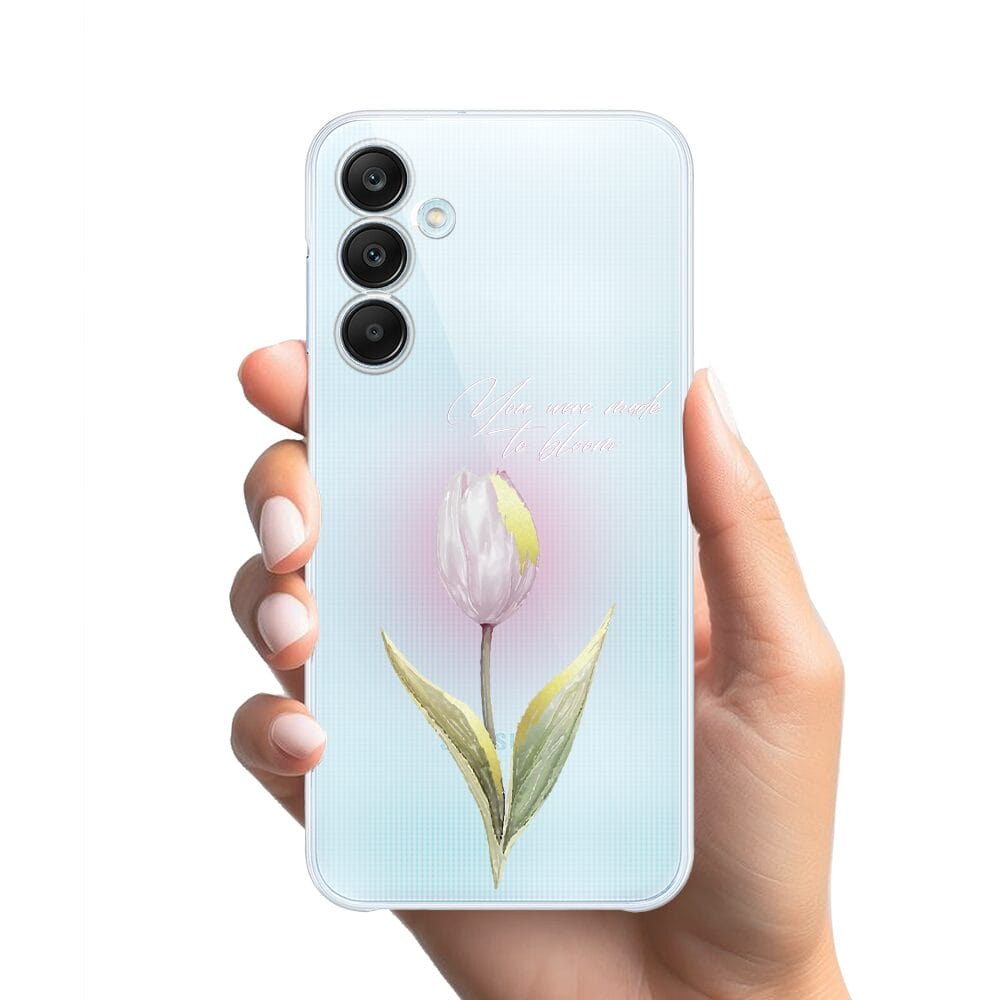 Etui do Samsung Galaxy M35 5G przeźroczyste, silikonowe Flexi, kwiaty, tulipan - obrazek 2