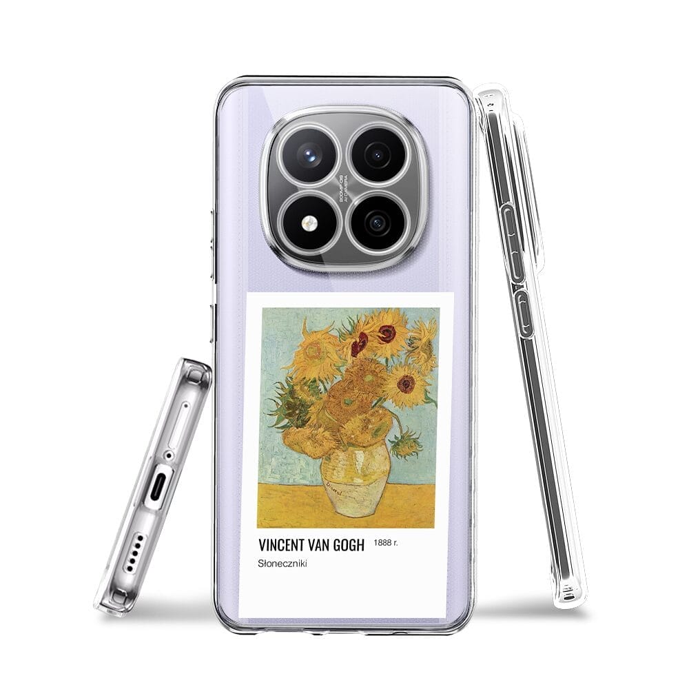 Etui do Xiaomi Redmi Note 14 Pro Plus 5G przeźroczyste, silikonowe Flexi, słoneczniki - obrazek 3