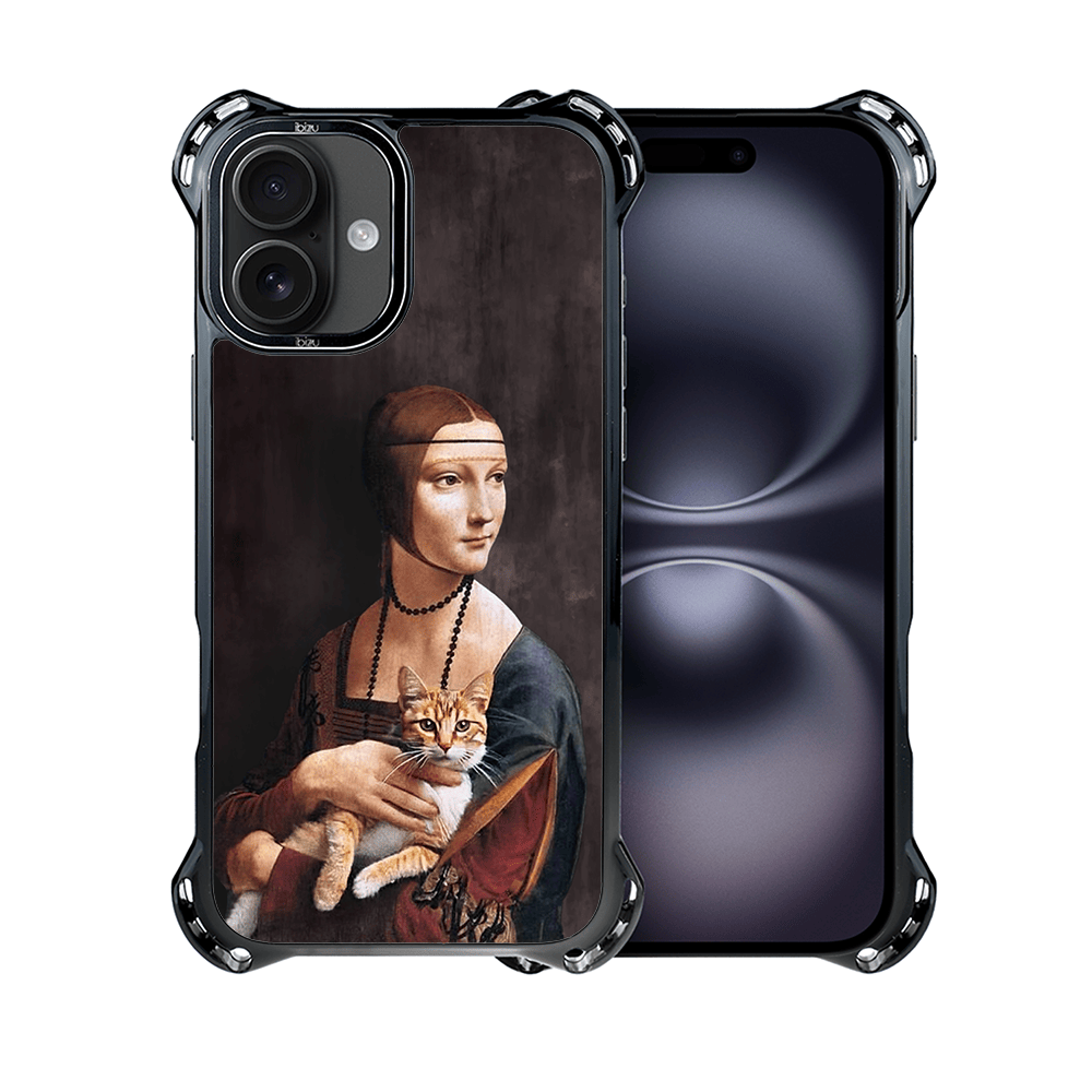 Etui iPhone 16 Plus IBIZU DropGuard Ultra z MagSafe, Leonardo Da Vinci, dama z kotem - obrazek 2
