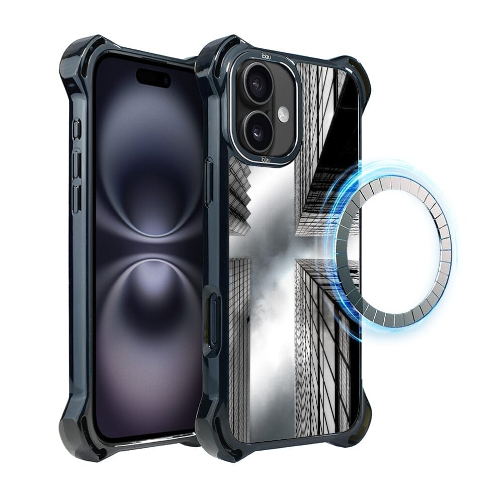 Etui do iPhone 16 Plus IBIZU DropGuard Ultra z MagSafe, Noir City, Drapacze Chmur