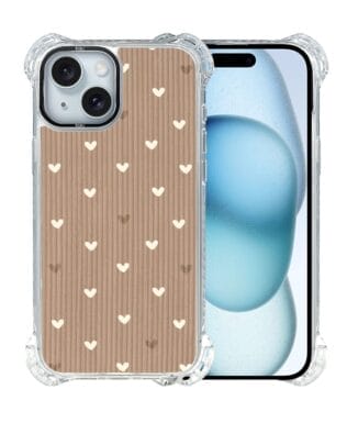Etui iPhone 15 IBIZU DropGuard Ultra z MagSafe, Boho, Pudrowe serca