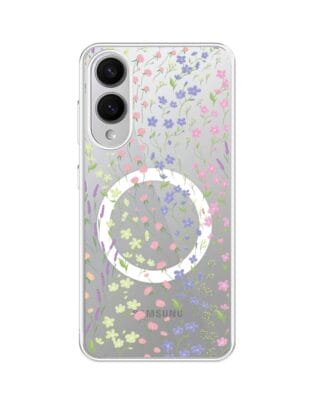 Etui do Samsung Galaxy S25 Edge z MagSafe przeźroczyste, silikonowe Flexi, kwiaty polne