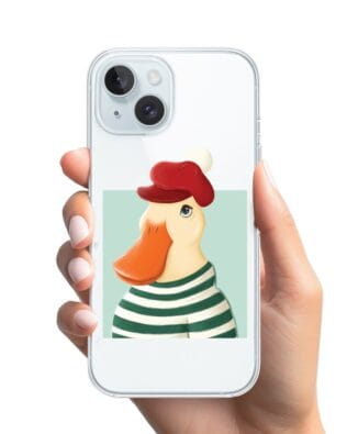 Etui do iPhone 15 Plus przeźroczyste, silikonowe Flexi, kaczuszka