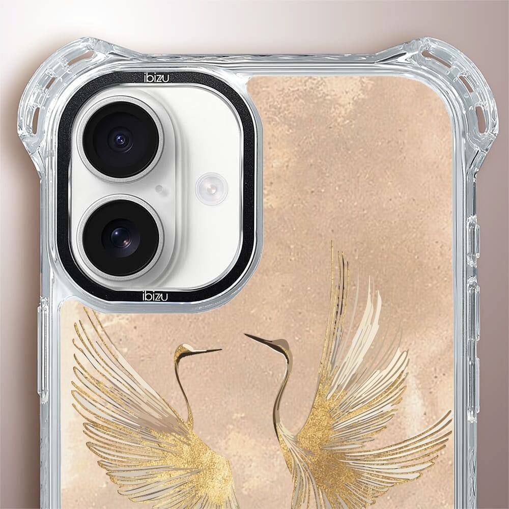 Etui iPhone 16 Plus IBIZU DropGuard Ultra z MagSafe, Boho, Złote żurawie - obrazek 5