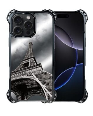 Etui do iPhone 16 Pro IBIZU DropGuard Ultra z MagSafe, Noir City, Wieża Eiffla