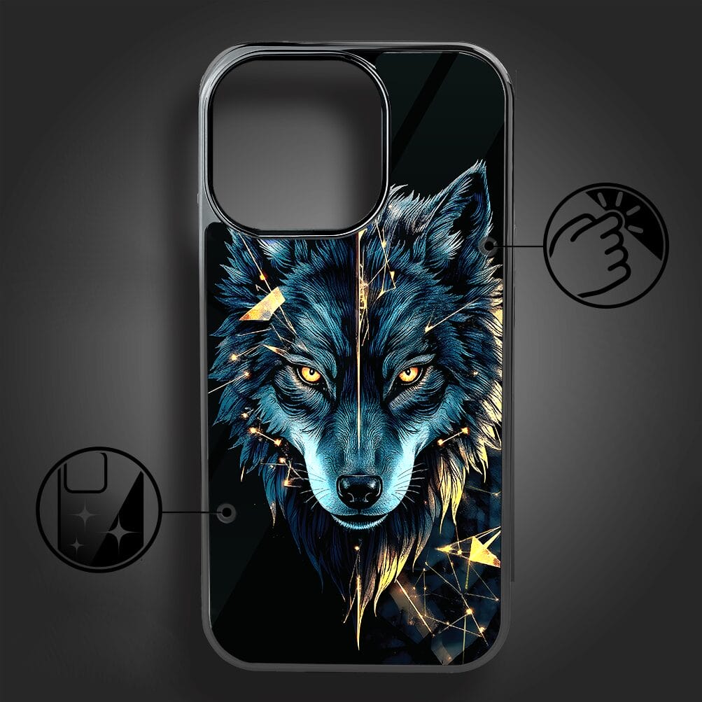 Etui do iPhone 16 Pro IBIZU Elite Glass z MagSafe wilk mocy, czarny chrom - obrazek 2