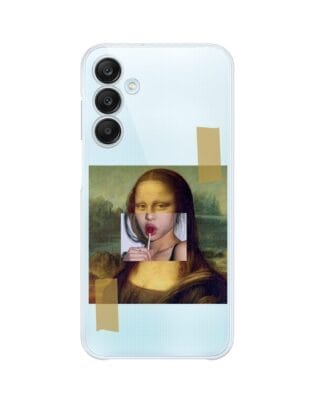 Etui do Samsung  Galaxy M35 5G przeźroczyste, silikonowe Flexi, Mona Lisa z lizakiem