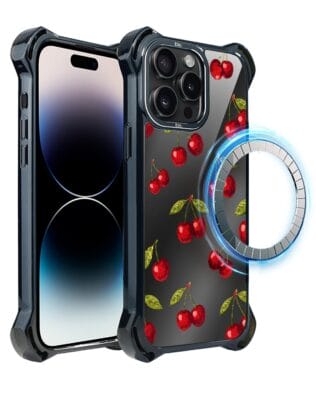 Etui do iPhone 14 Pro IBIZU DropGuard Ultra z MagSafe, Midnight, Wiśniowa noc