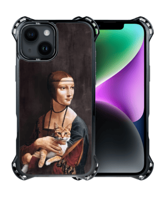 Etui iPhone 14 IBIZU DropGuard Ultra z MagSafe, Leonardo Da Vinci, dama z kotem