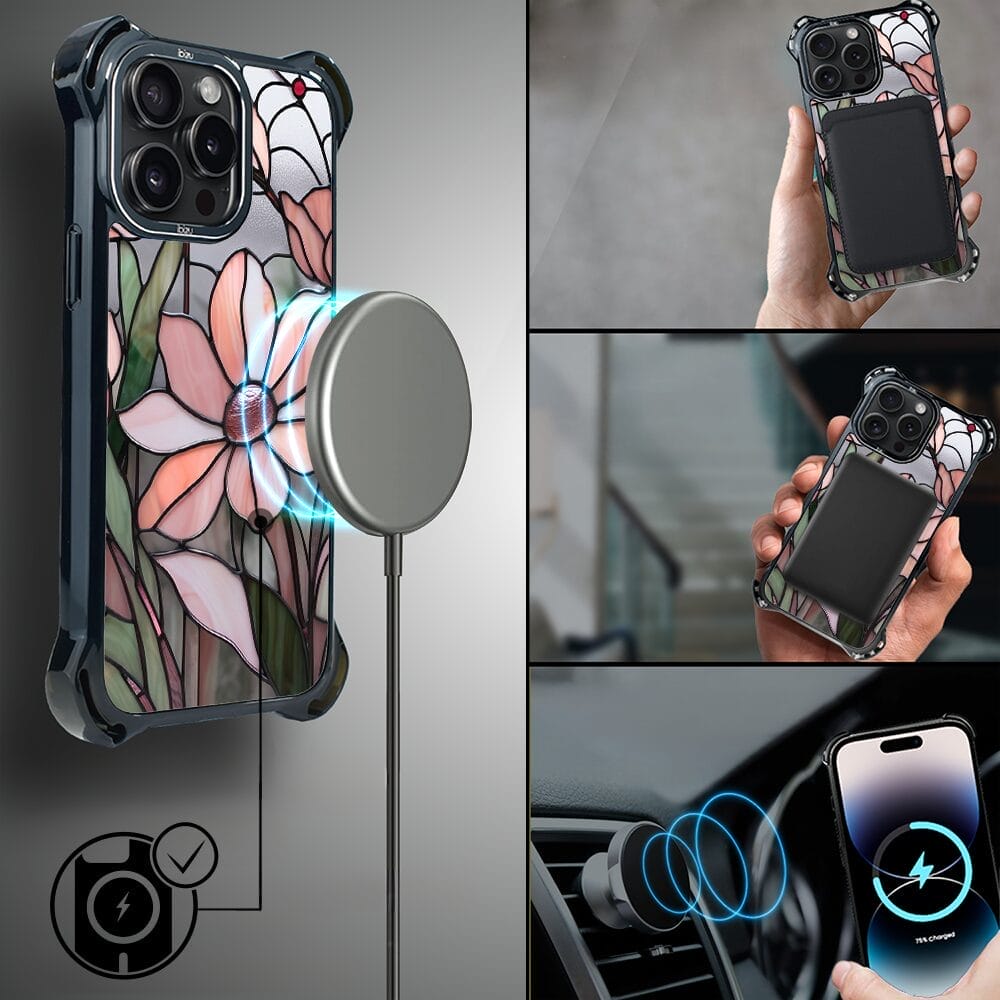 Etui do iPhone 14 Pro Max IBIZU DropGuard Ultra z MagSafe, Barwy Szkła, Różowa magnolia - obrazek 8