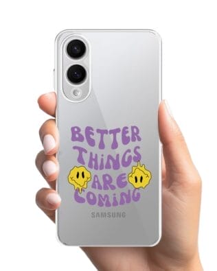 Etui do Samsung Galaxy S25 Edge przeźroczyste, silikonowe Flexi, Better Things Are Coming