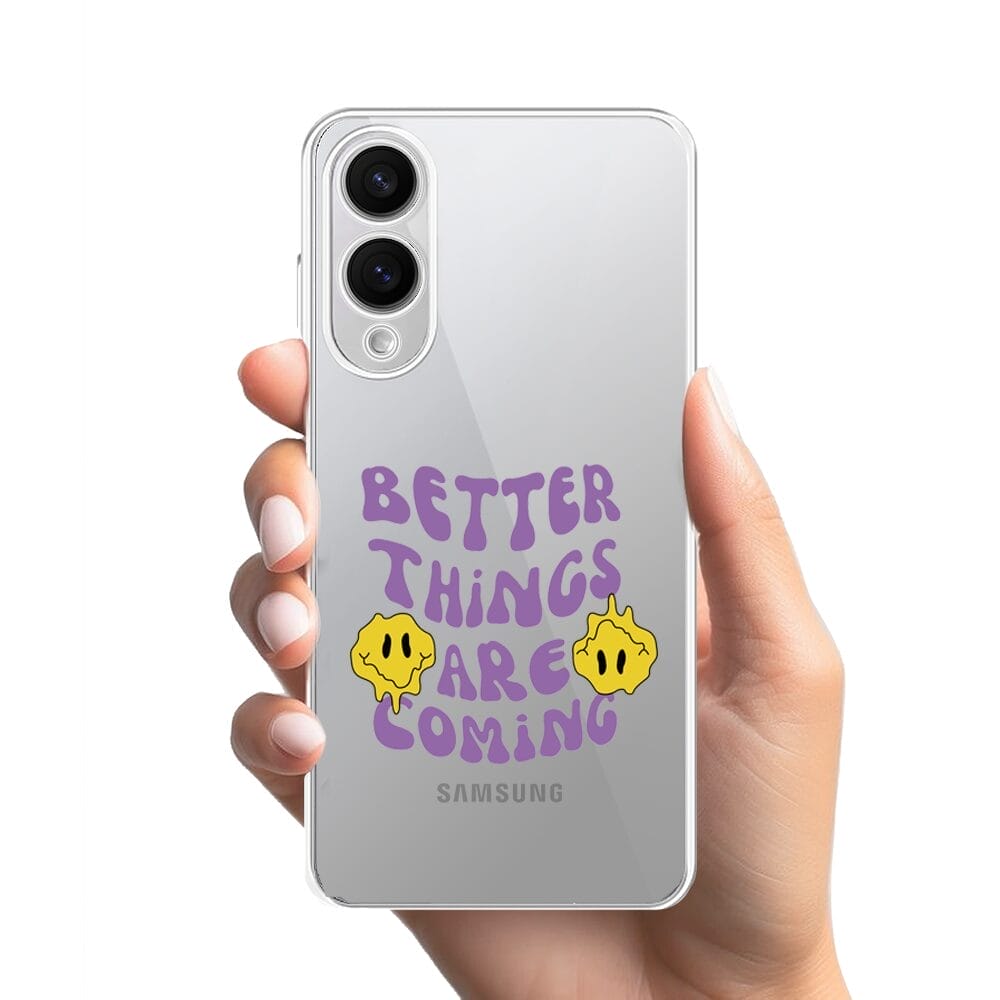 Etui do Samsung Galaxy S25 Edge przeźroczyste, silikonowe Flexi, Better Things Are Coming - obrazek 2