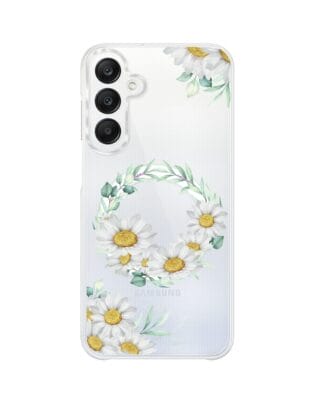 Etui do Samsung Galaxy A25 5G z MagSafe przeźroczyste, silikonowe Flexi, wianek stokrotek