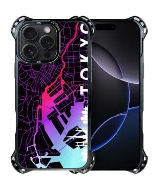Etui do iPhone 16 Pro, Ibizu DropGuard Ultra z MagSafe, mapy świata, Tokyo