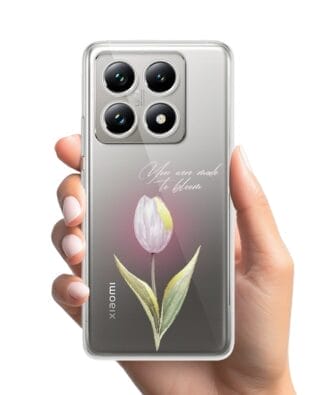 Etui do Xiaomi 14T przeźroczyste, silikonowe Flexi, kwiaty, tulipan