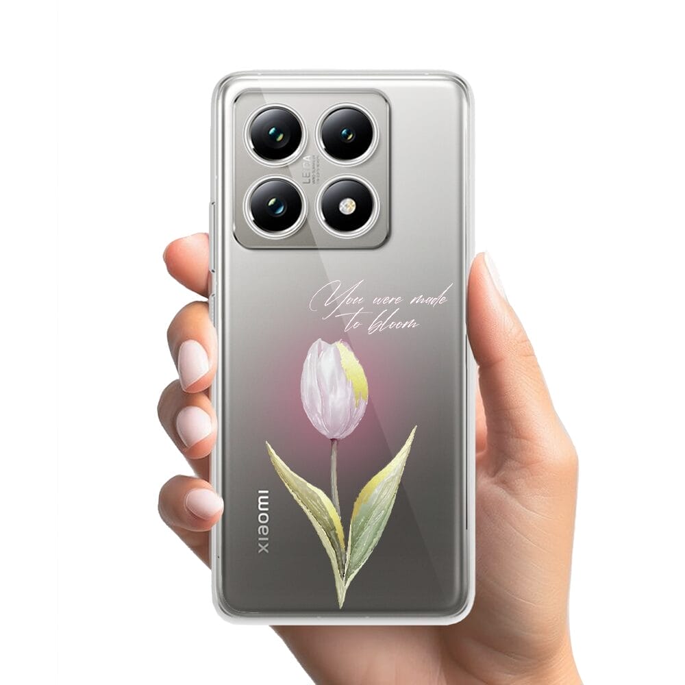 Etui do Xiaomi 14T przeźroczyste, silikonowe Flexi, kwiaty, tulipan - obrazek 2